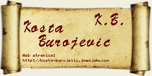 Kosta Burojević vizit kartica